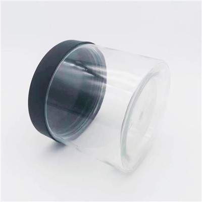 Πλαστικά μαύρα καλλυντικά διαφανή βάζα