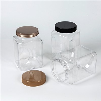 Τετράγωνα βάζα καθαρής λαβής με καπάκι